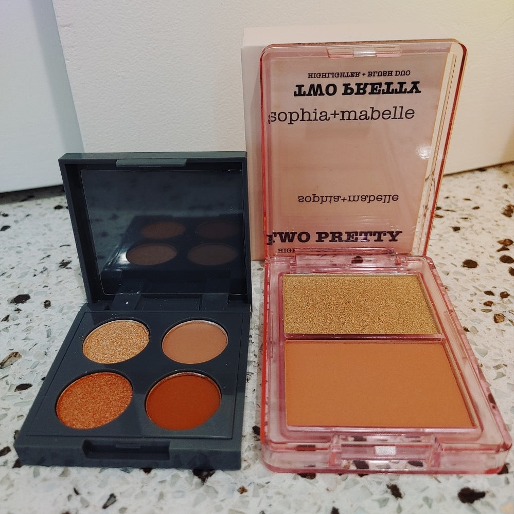 Shades by Shan Quad Eyeshadow in Naked + Highlighter/Blush combo